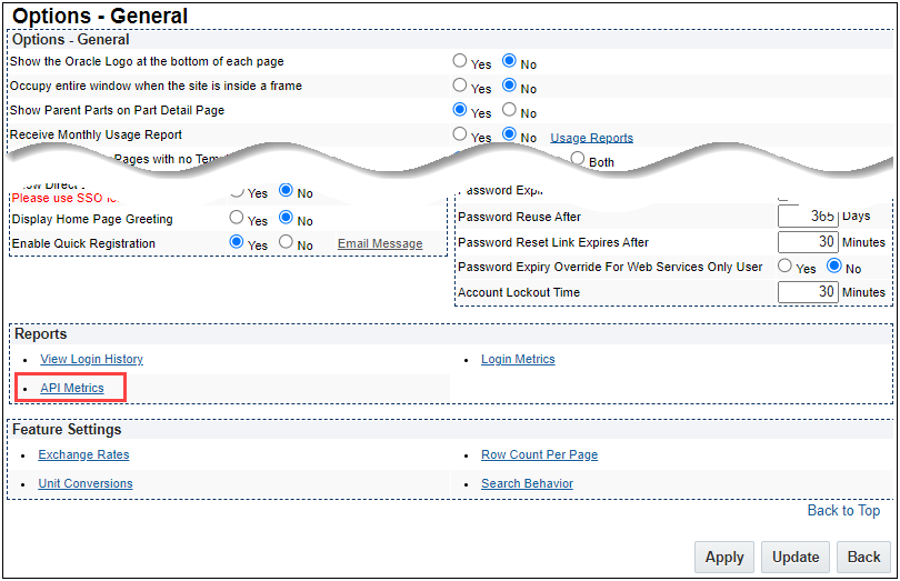 API Metrics Link