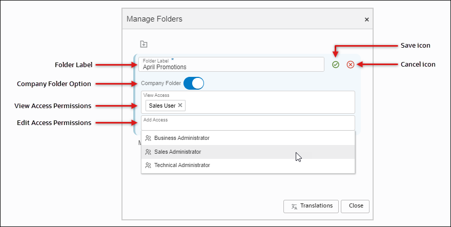 Company Folder Properties