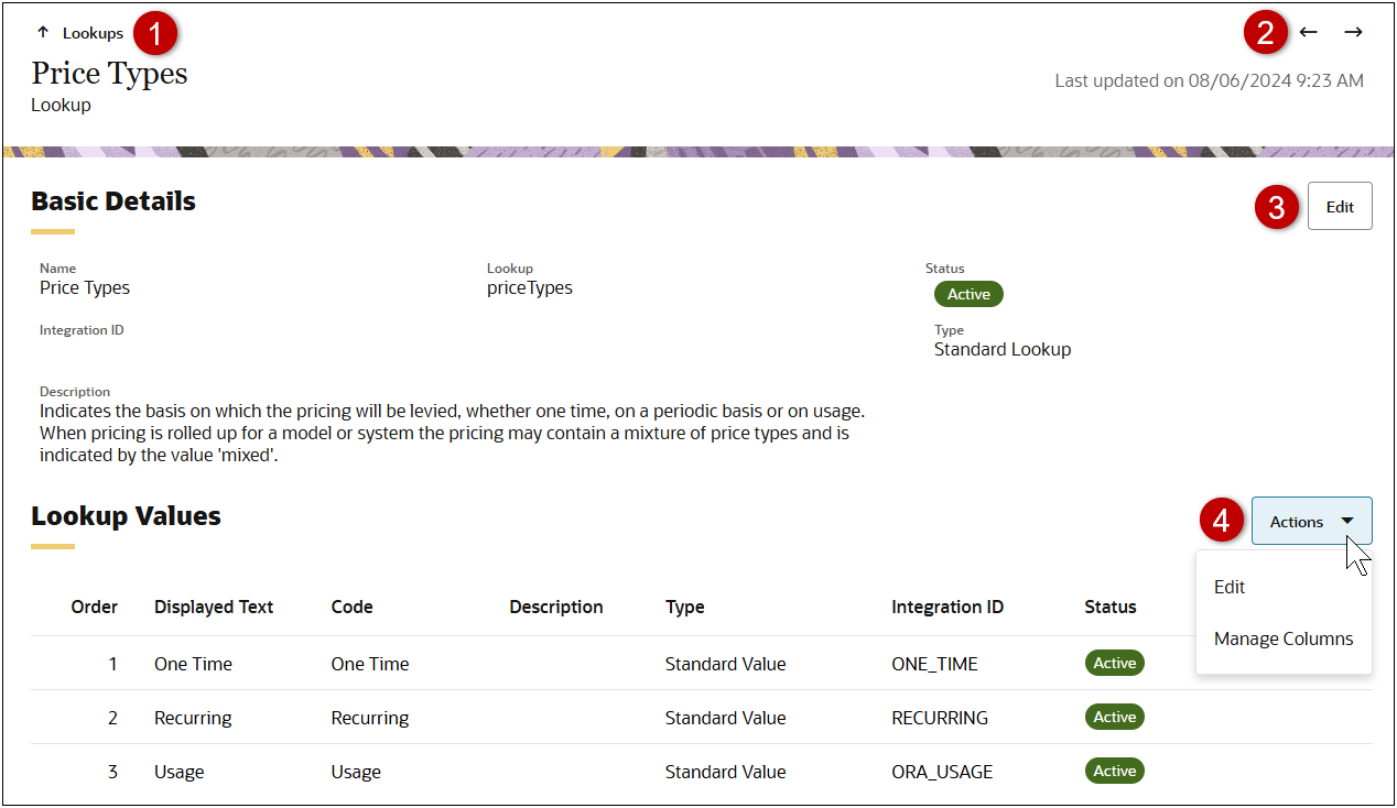 Lookups Page