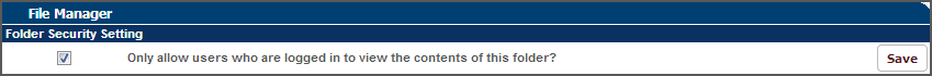 File manager -  Folder Security Setting checkbox