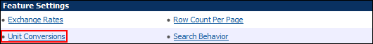 General Site Options - Feature Settings - Unit Conversions