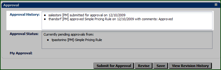 Approval History