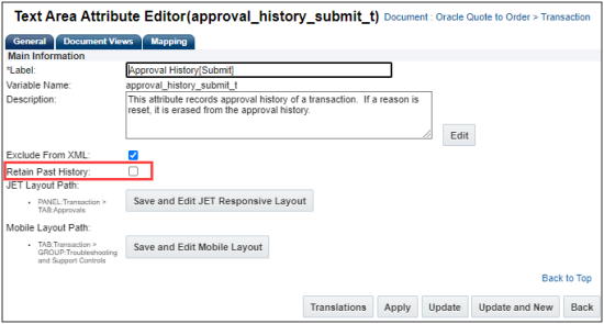 Approval History Submit Attribute