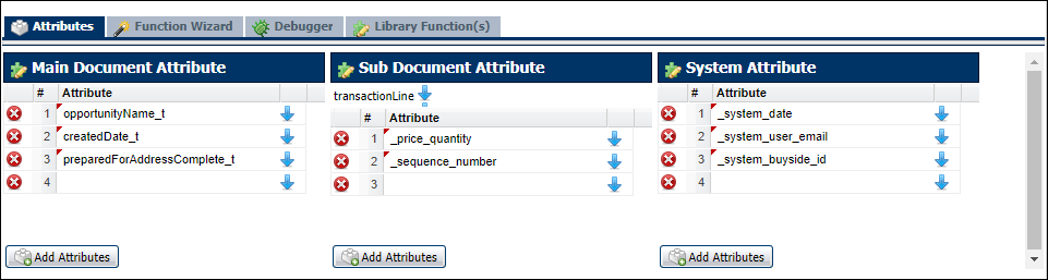 Add Main Document attributes