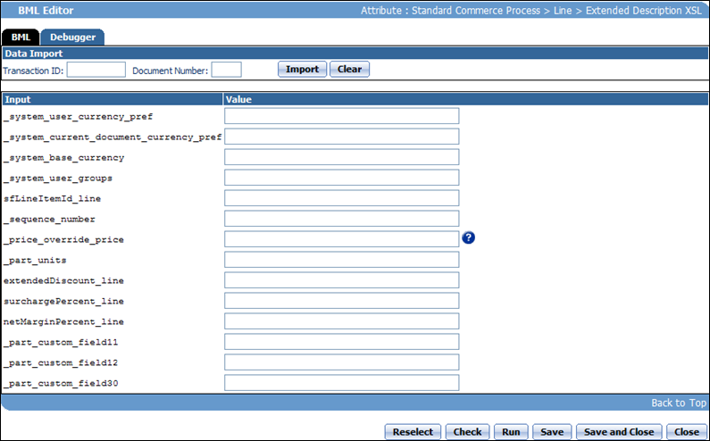Commerce debugger