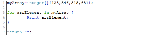Example of for...loop in 1-D Array