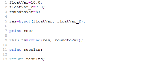 hypot example