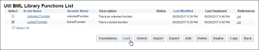 Select and lock a util function
