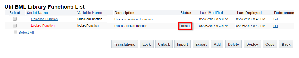 Util function with locked status