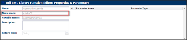 Namespace property