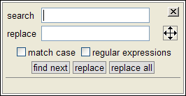 Search and replace dialog