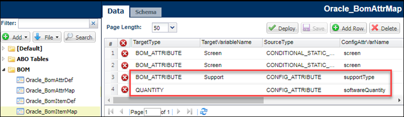 BOM Attribute Mapping for Configurable Array Attributes