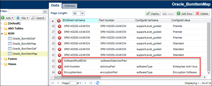 BOM Item Mapping for Configurable Array Attributes