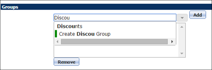 Select a searched group