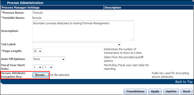 Secure Attribute Encryption Key - Browse button