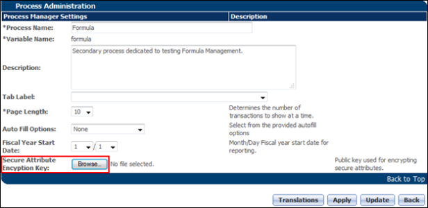 Secure Attribute Encryption Key: Browse button