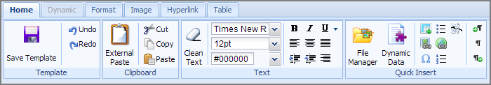 Home tab