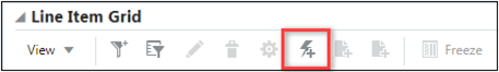 Line Item Grid toolbar Quick Add icon