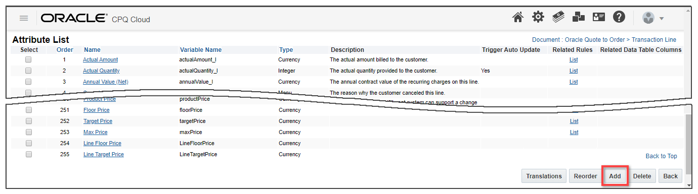 Click 'Add' to add a sub-document attribute