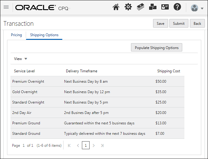 User side Transaction Array