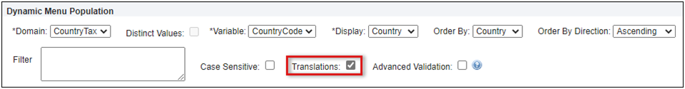 Dynamic Menus Transalations option