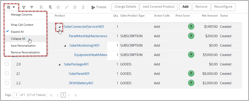 Collapse product hierachies in LIG