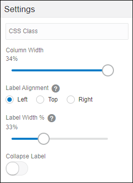 JET column settings