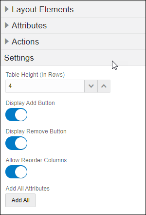 Array set settings