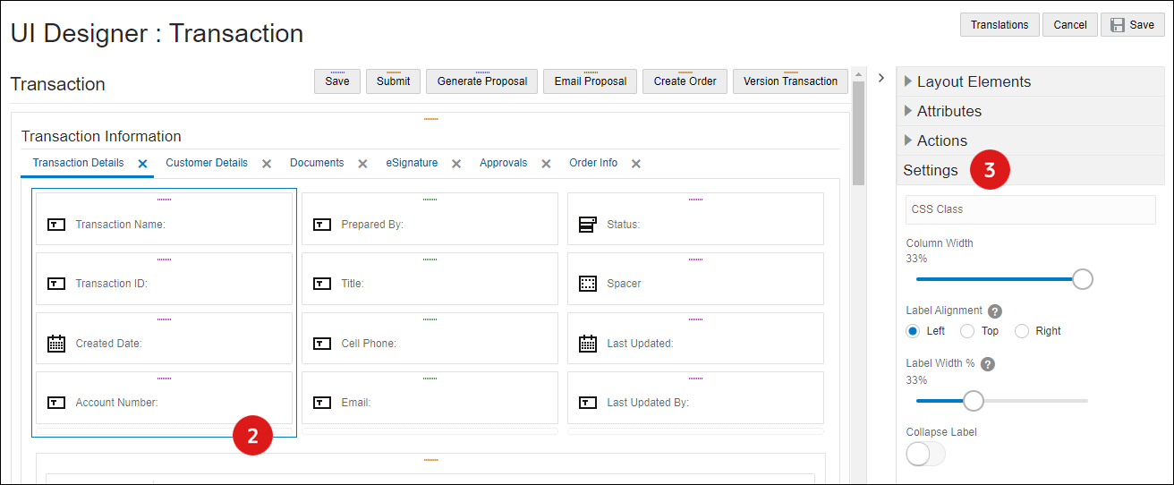 Edit column settings