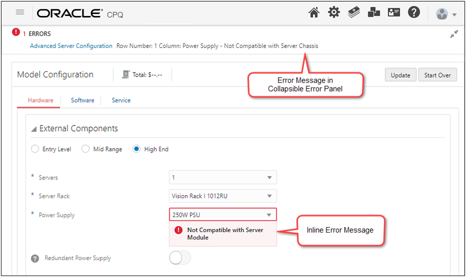 JET Transaction UI Error Message Enhancements