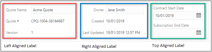 User side label alignment examples