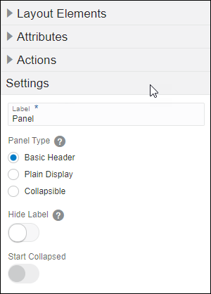 Settings for Legacy Panel