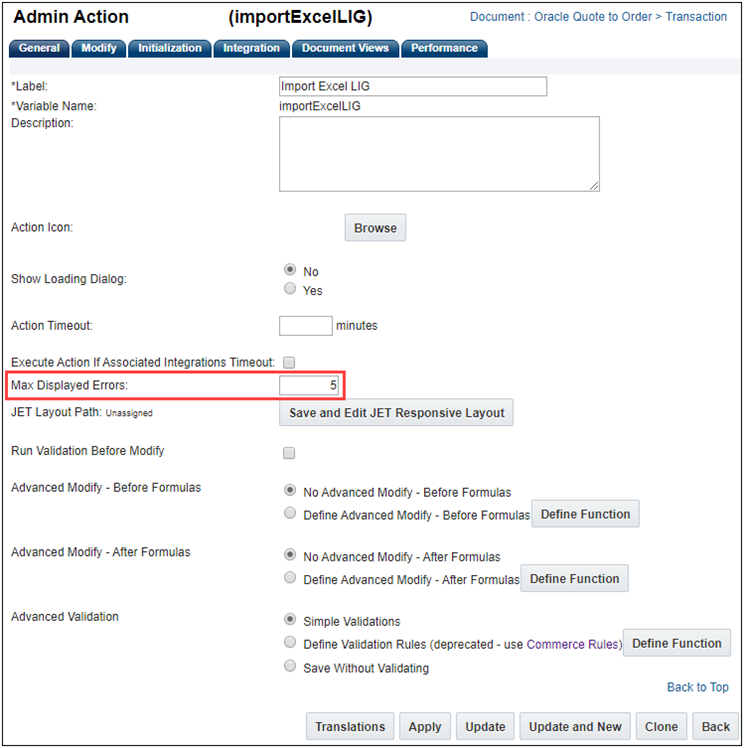 Specify Max Displayed Errors