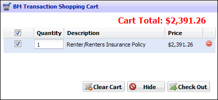  User-Side Shopping Cart example
