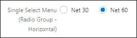 Horizontal Single Select Radio Group