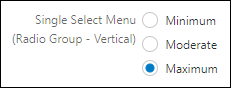 Vertical Single Select Radio Group