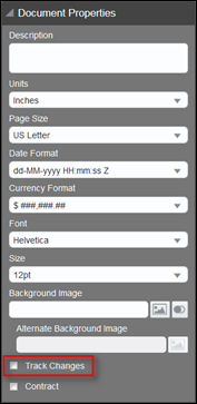 Document Properties - Track Changes