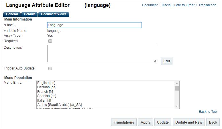 Language Attribute Editor