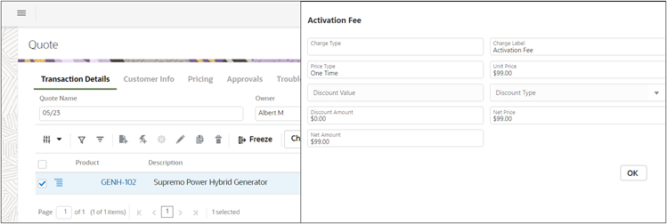 View More Charge Details