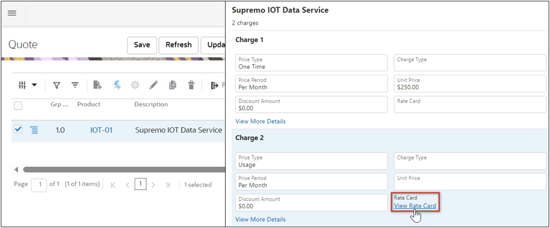 Transaction Charge Details Drawer