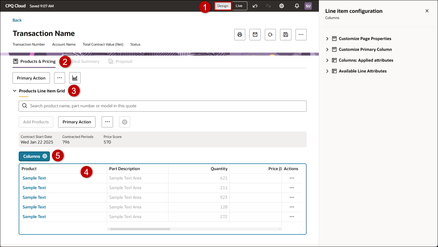 Customize LIG Columns