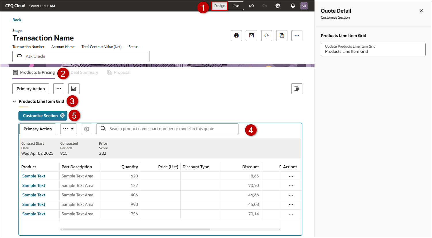 Customize LIG Section
