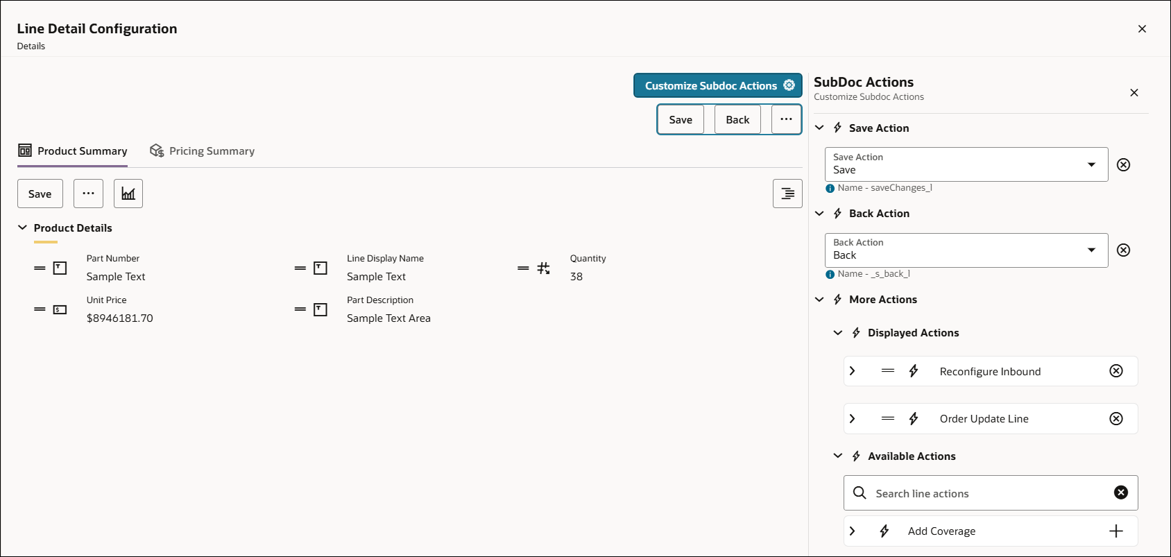 Customize Line Item Attributes