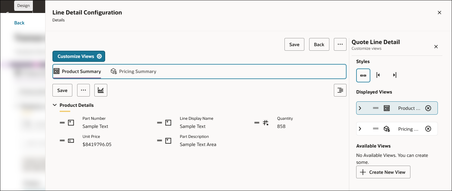 Customize Line Details Views
