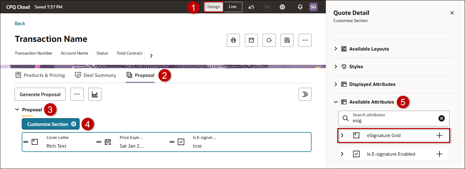 Add eSignature Grid