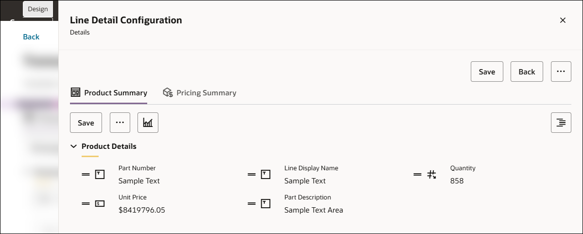 Line Details Design Mode