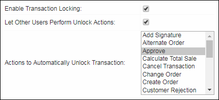 Transaction Locking options
