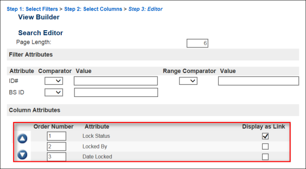 Specify the order in which to display the columns in the search results