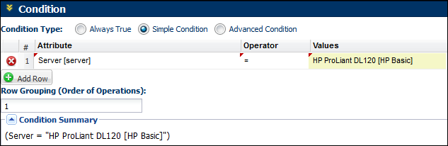 Rule conditions