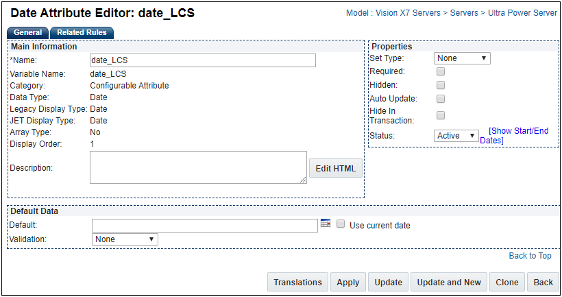 Date Attribute Editor